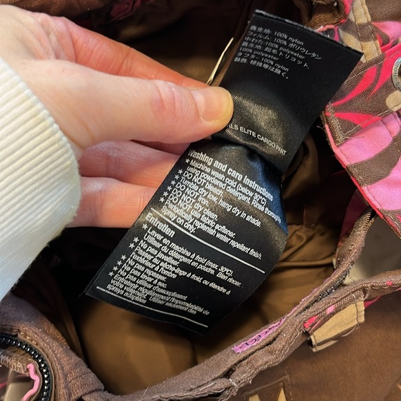 Burton snowpants snowboarding/skiing pink & brown graphic print, waterproof, 5/6 - Picture 9 of 13